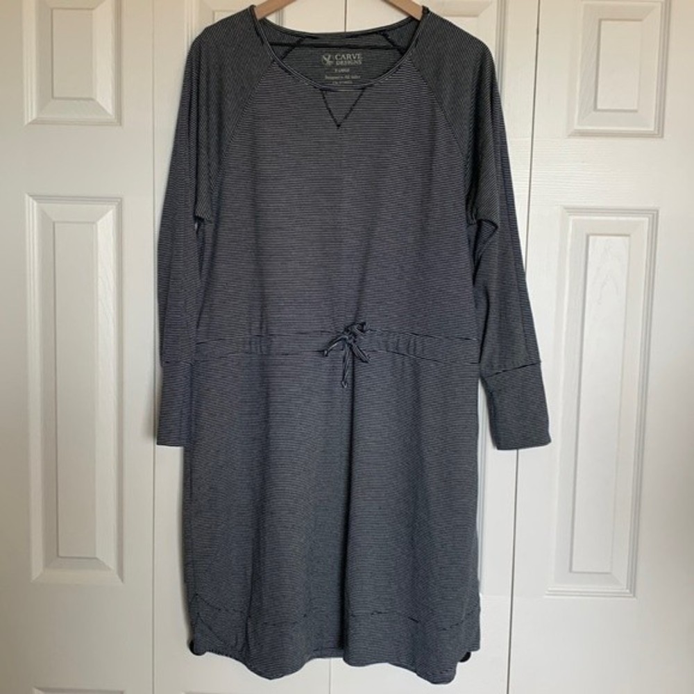 Carve Designs Dillon Drawstring Nautical Striped Dress Sz XL